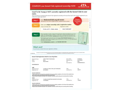 Cover for form - change of ownership document