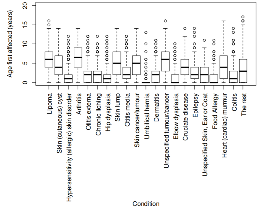Chart showing common conditions