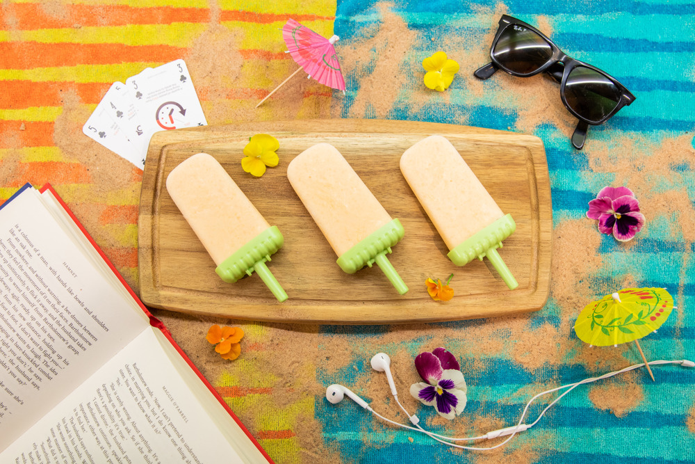 3 Pupsicles on a wooden board