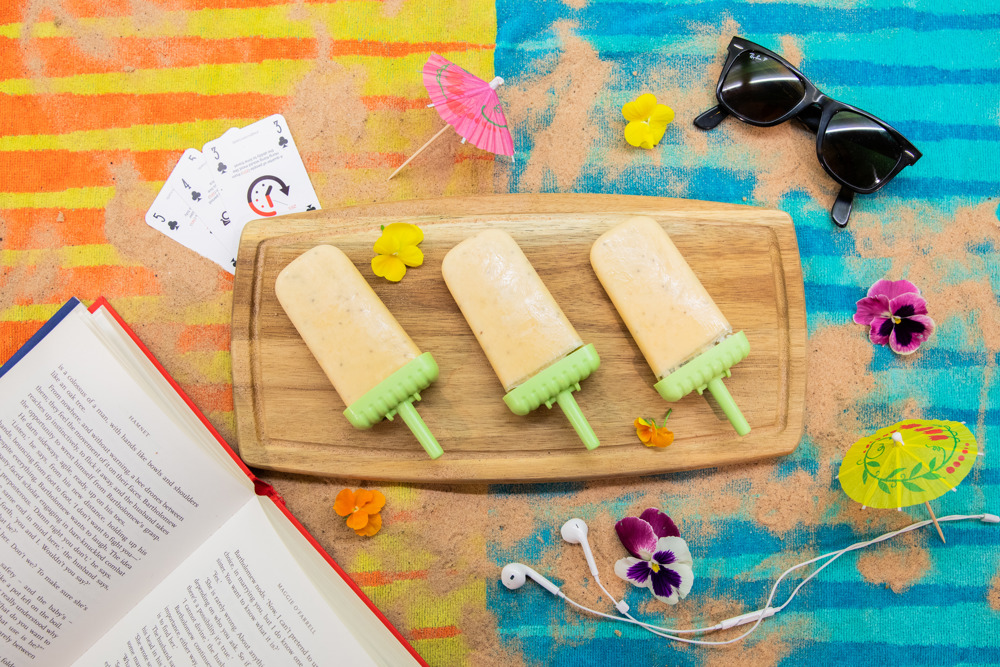 3 treats on a wooden board