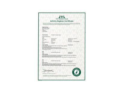 Duplicate Activity Register Certificate